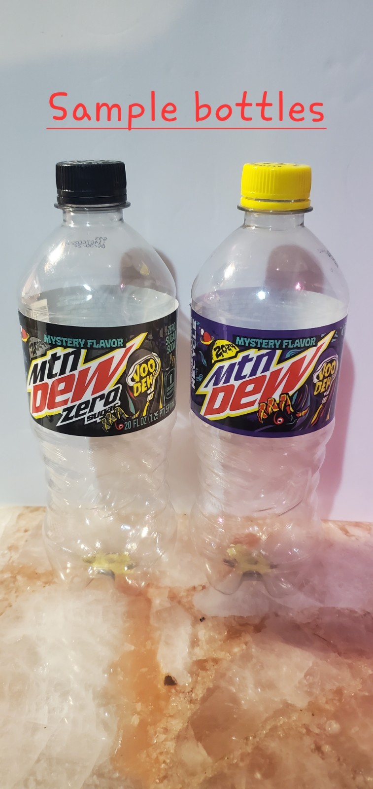 (SAMPLE Bottles) Mountain Dew Voodew 24 Not Fre Retail Sale Regular & Zero Suger