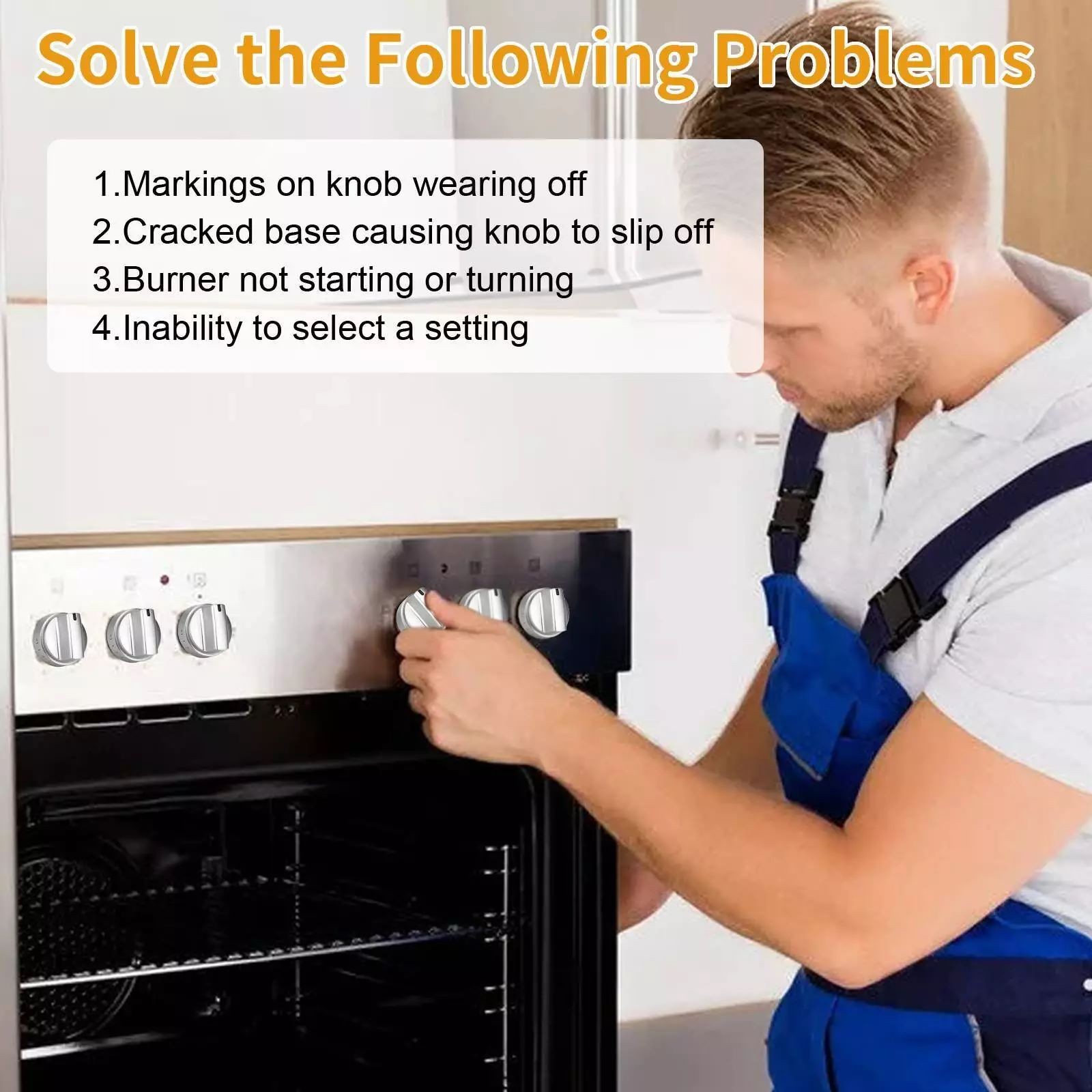 Easy Installation 5PCS Control Knob for GE Gas Range Stove Replacement Part