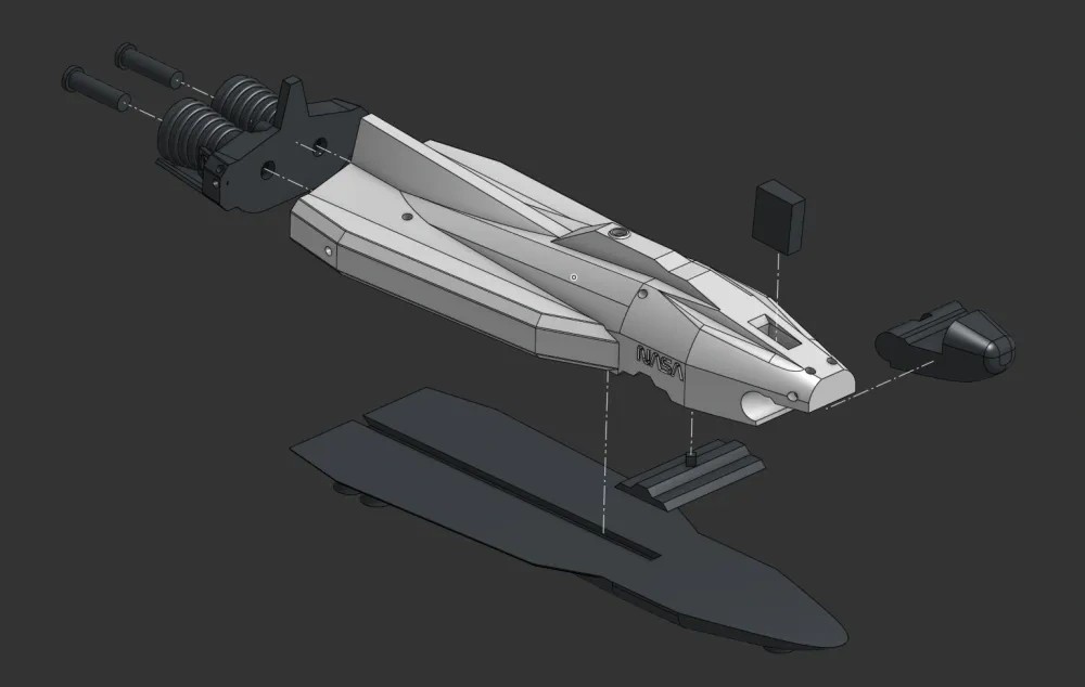1/100 Sojourner 1 Mars Spacecraft Sci-Fi Nuclear-Powered 3D Printed Model