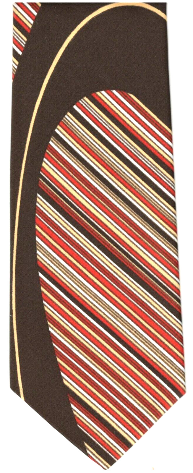 Big Bold Dramatic Geometric Necktie Brown Napolinni 4 Inches Wide