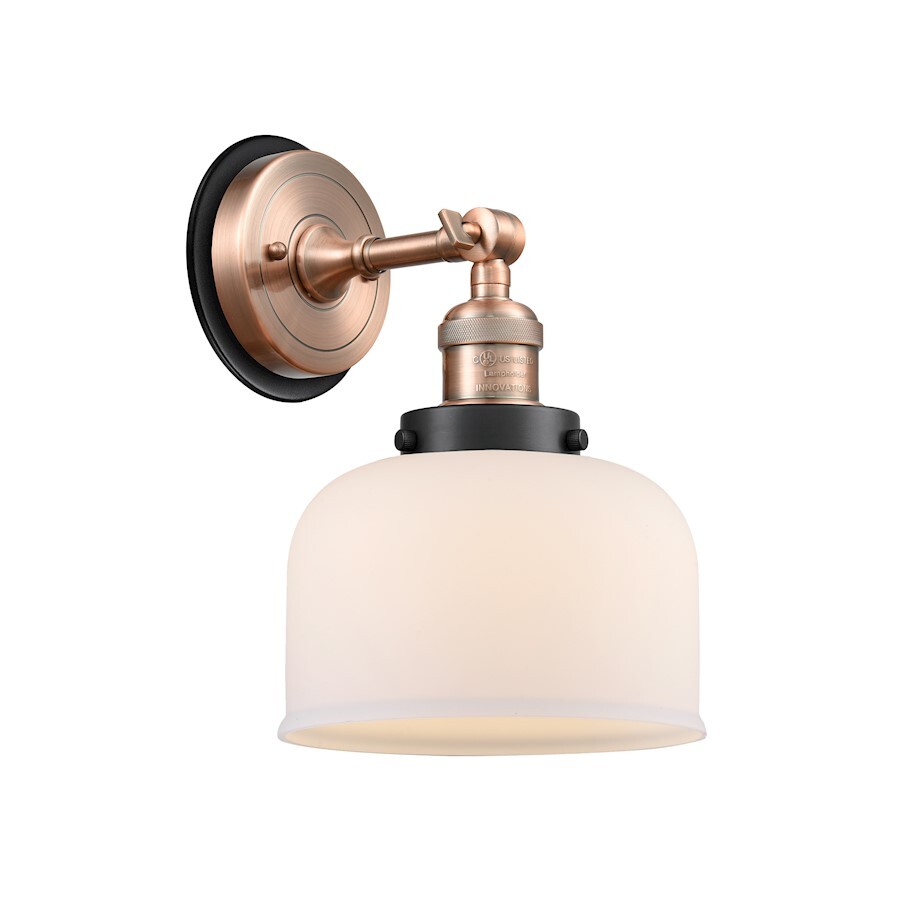 Innovations FR Bell 1 Light Sconce, CP G71 - 203AC-BPBK-HRBK-G71