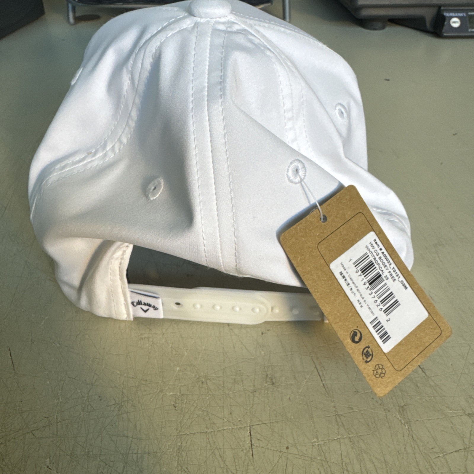 Callaway Bogey Free White Tropical Adjustable Snapback Golf Hat Cap
