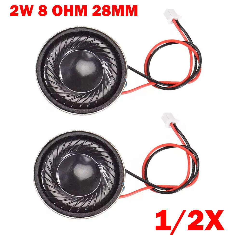 1/2PC 2W 8 Ohm Micro Internal Speaker Magnet Loudspeaker 28mm Dia With Pin Wire