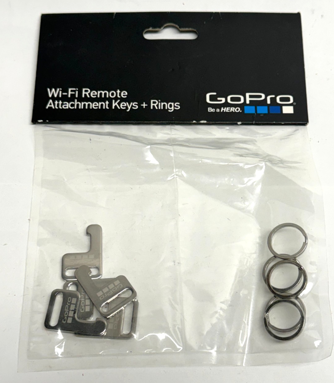 FACTORY SEALED GoPro Wi-Fi Remote Attachment Keys + Rings - Black - AWFKY-001
