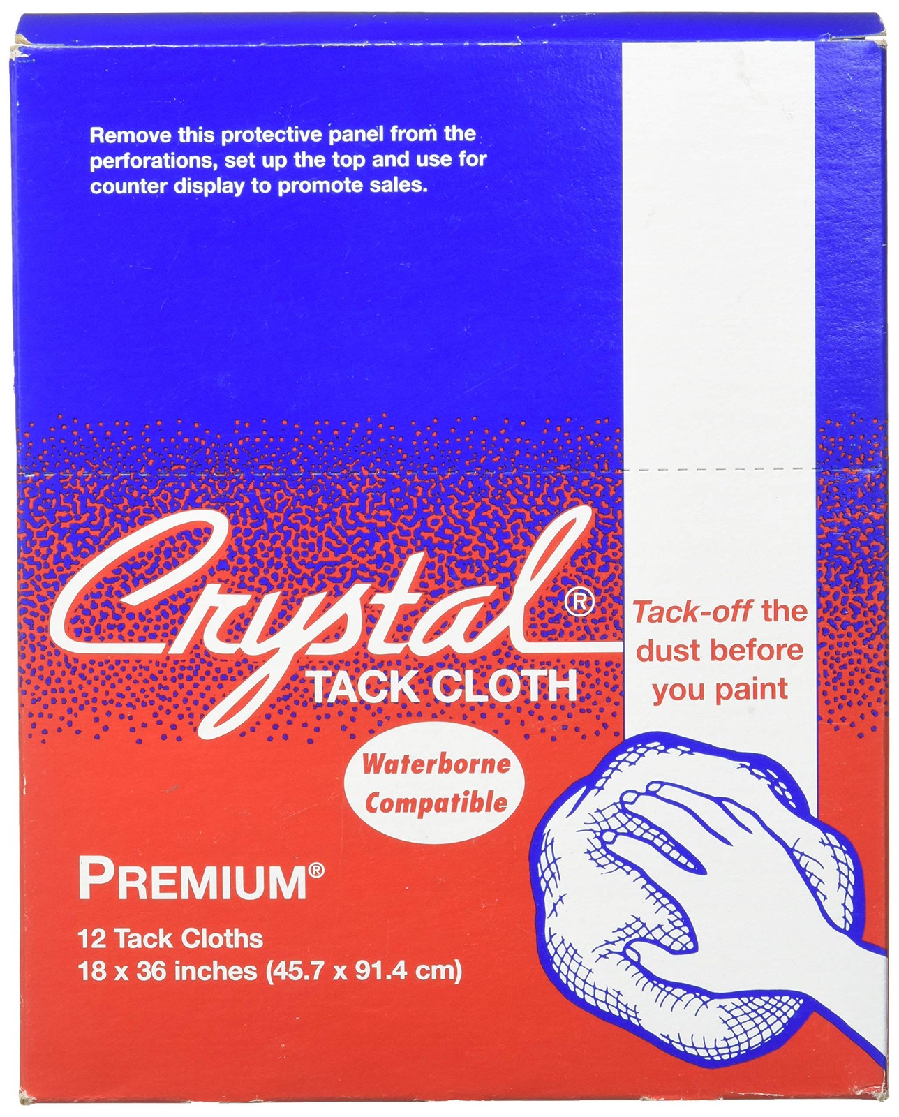 Premium Tack Cloths, Crystal Brand 18" x 36" 12 Cloths Per Box