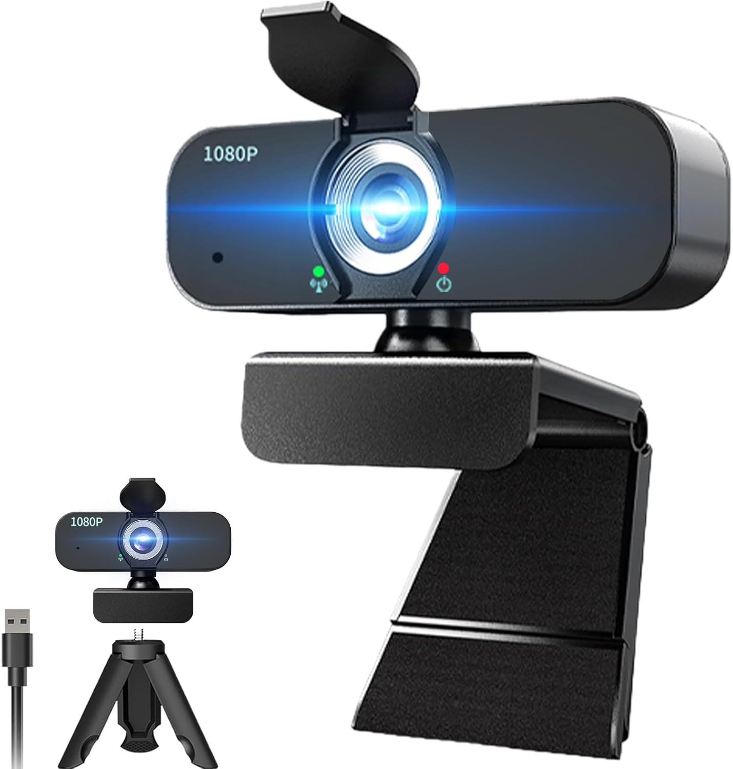 1080P Webcam for Computer/Laptop/Desktop/Pc, External Camera with Microphone