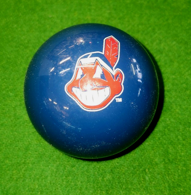 POOL BALL  CUE BALL CLEVELAND INDIANS - BRUNSWICK CHALK THE GAME ROOM STORE N.J.