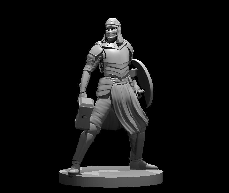 Human Male Desert Cleric Fighter Adventurer 28mm Scale DND D&D Tabletop Mini