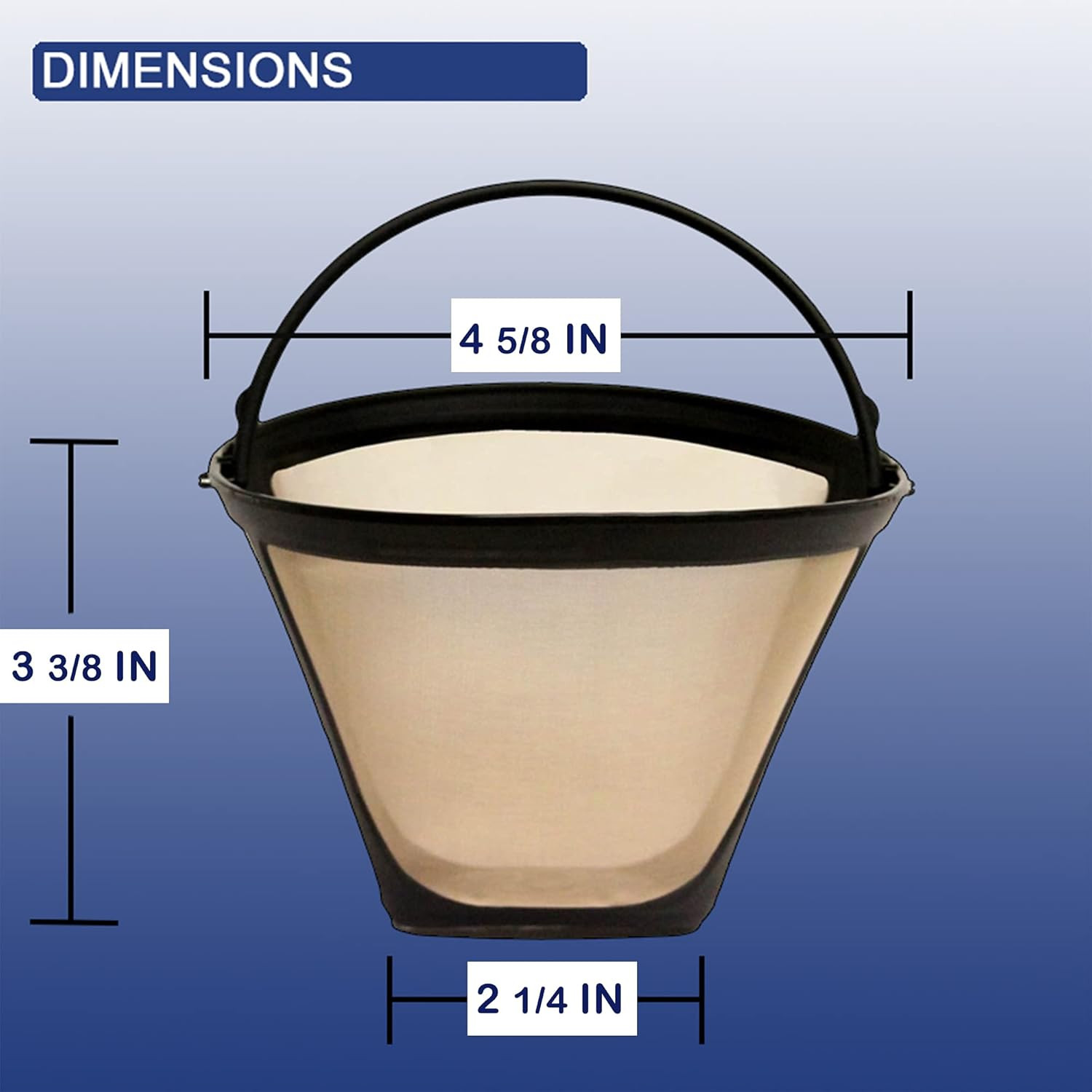Goldtone Brand (Made in the USA) Reusable No.4 Cone Style Replacement Coffee Fil