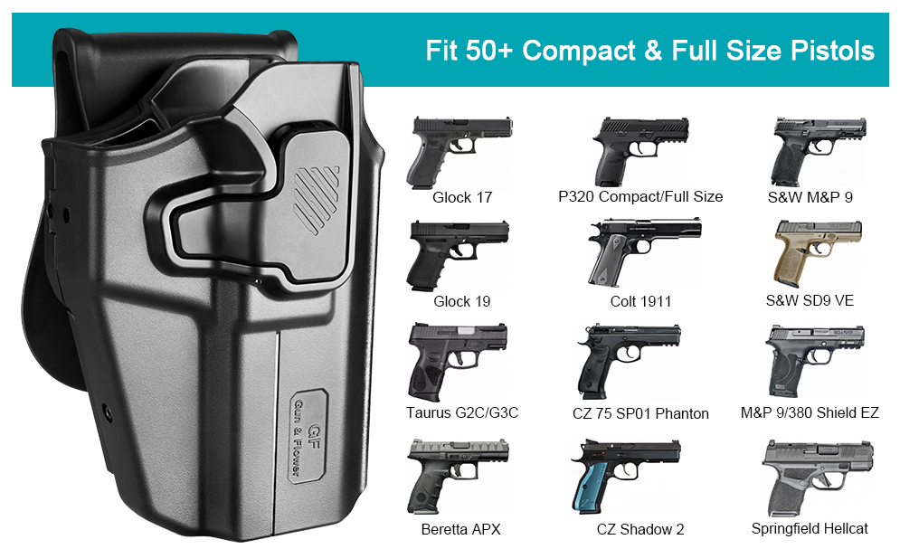 LH Universal OWB index release Holster - Fits 50+ Models - Left Hand
