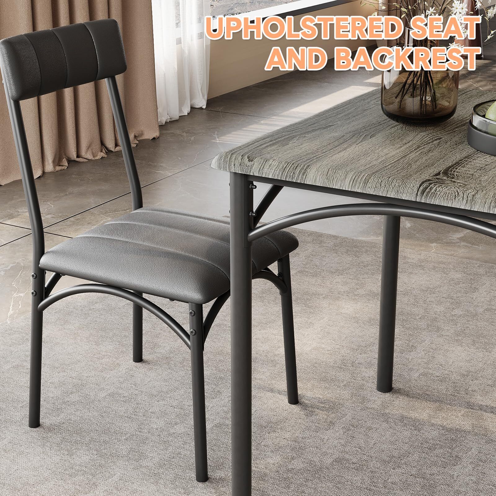 🆕3 Piece Dining Table Set Kitchen Table and Chairs for 2 Upholstered Chairs NE