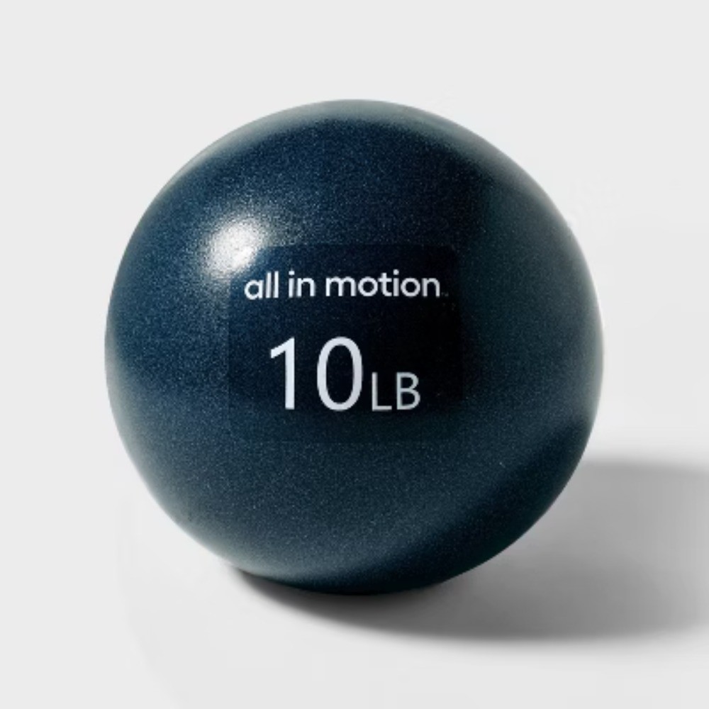 Medicine Ball 10lbs - Blue: PVC Shell, Sand Fill