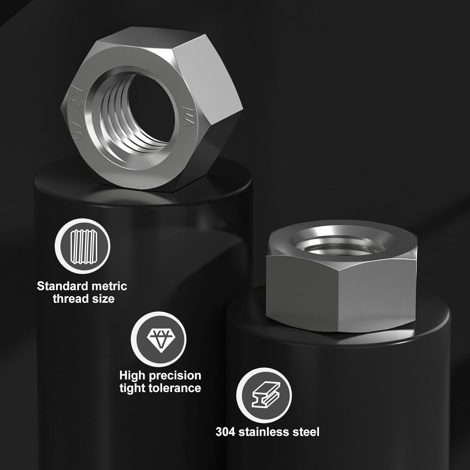 Stainless Steel Metric Hex Nuts Kit