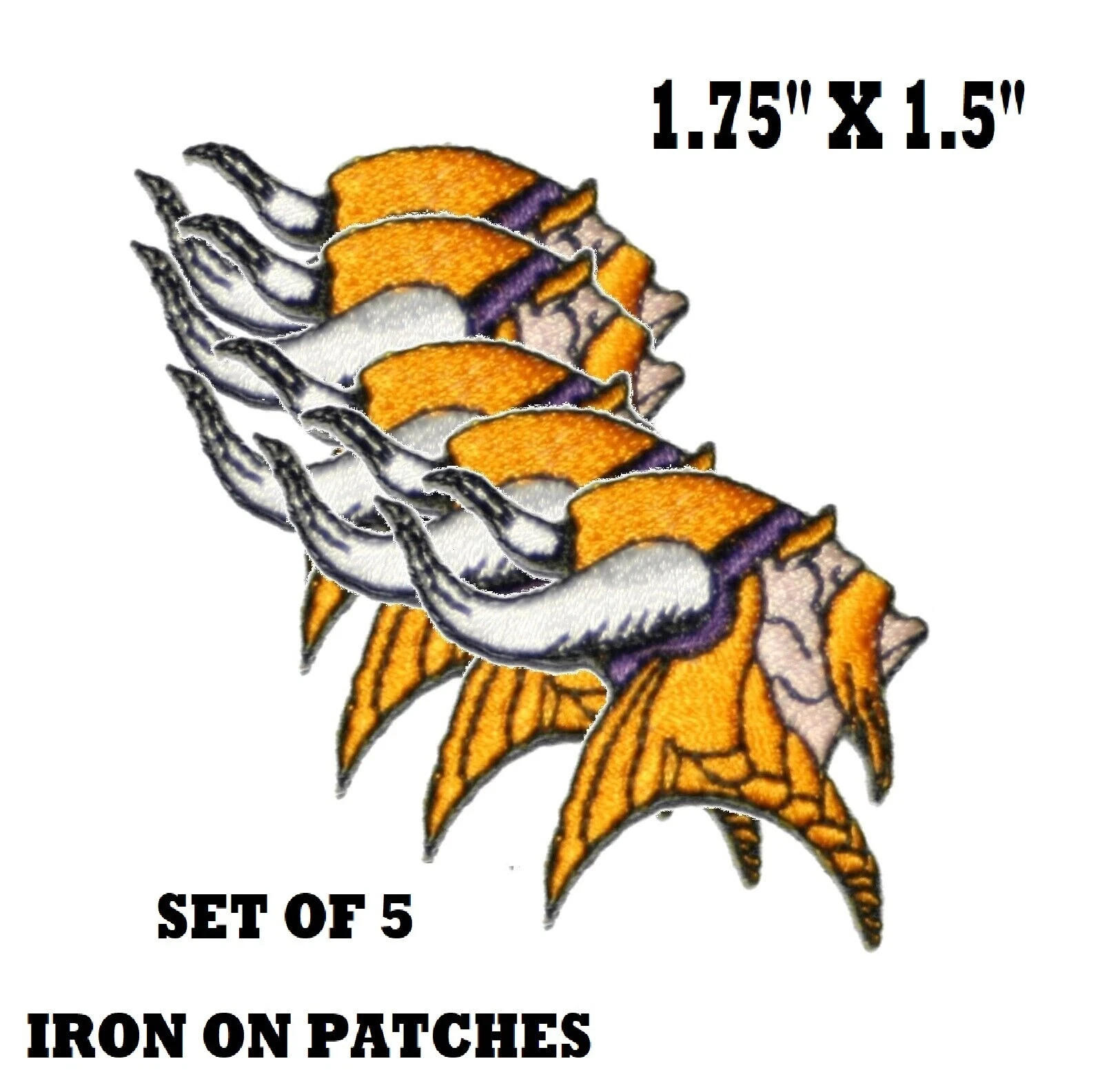 LOT of 5 Minnesota Vikings Embroidered Iron On Patches Small Football Logo