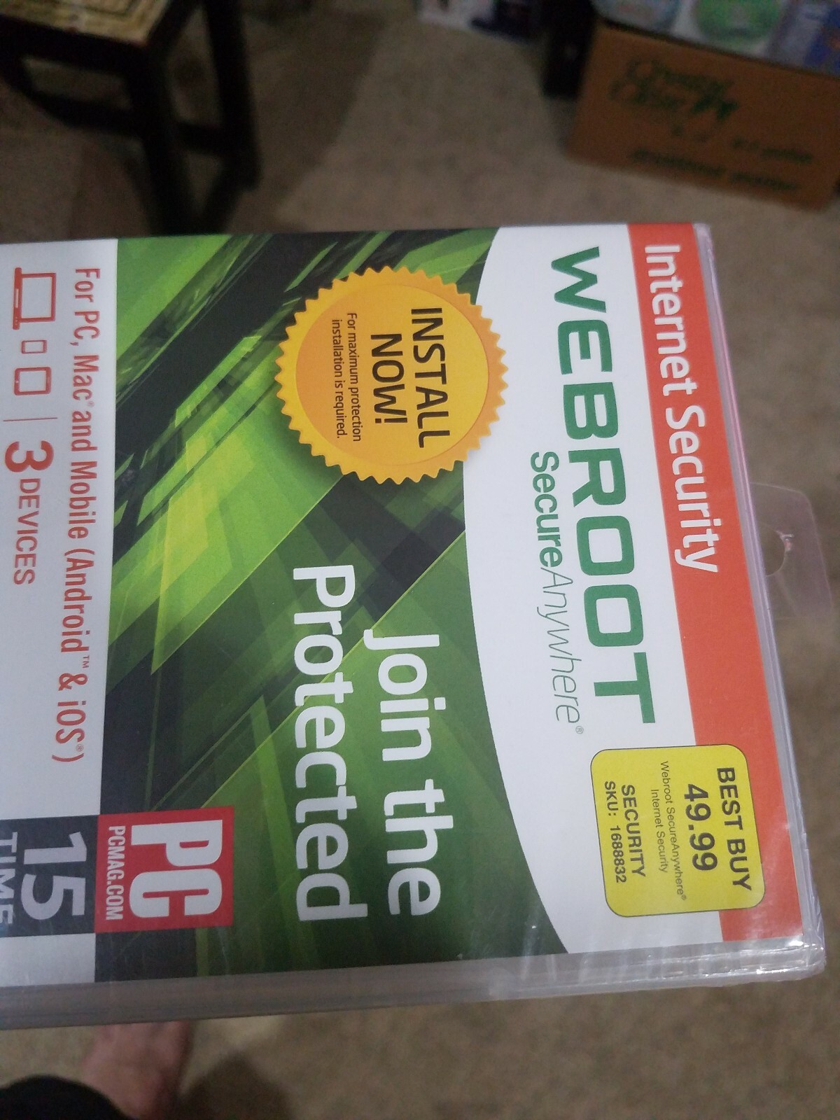 Webroot SecureAnywhere Internet Security - For 3 Devices - New & Sealed