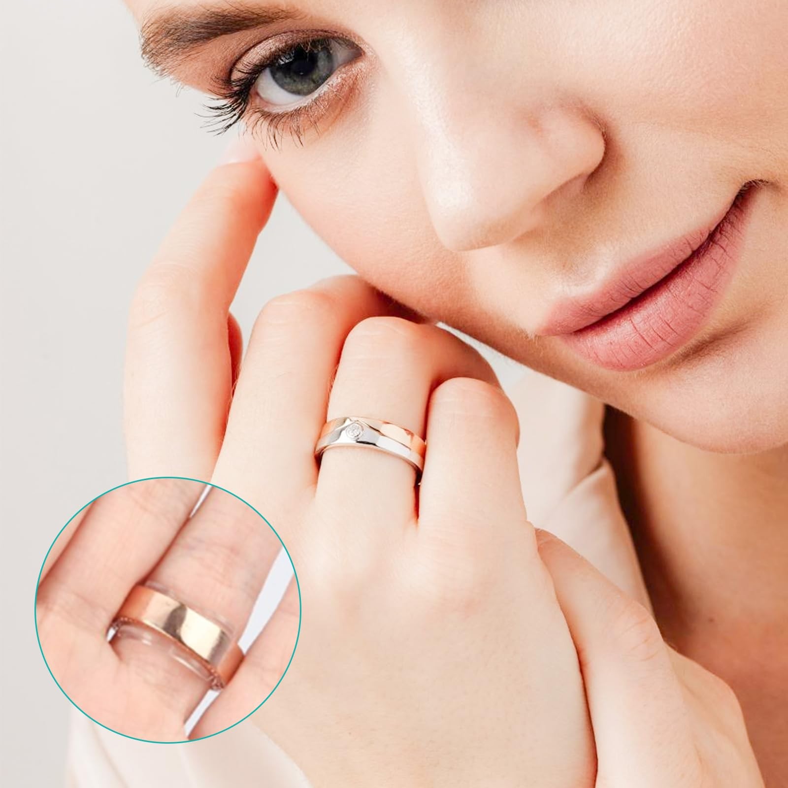 ABCDMM Ring Sizer Adjuster for Loose Rings, 16 Pack, Adjustable, transparent