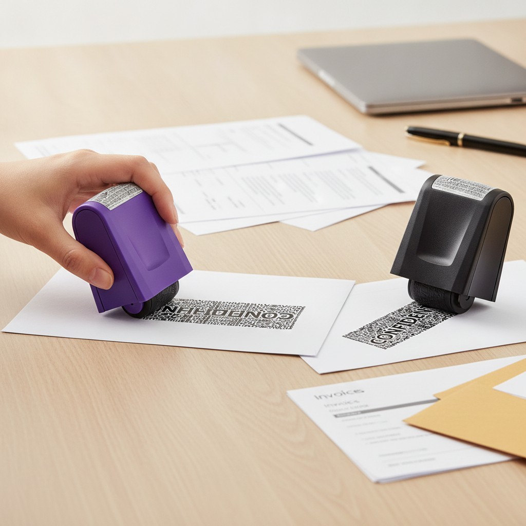 Stylish Identity Guard Roller Stamps - 2 Pack for Instant Privacy Protection