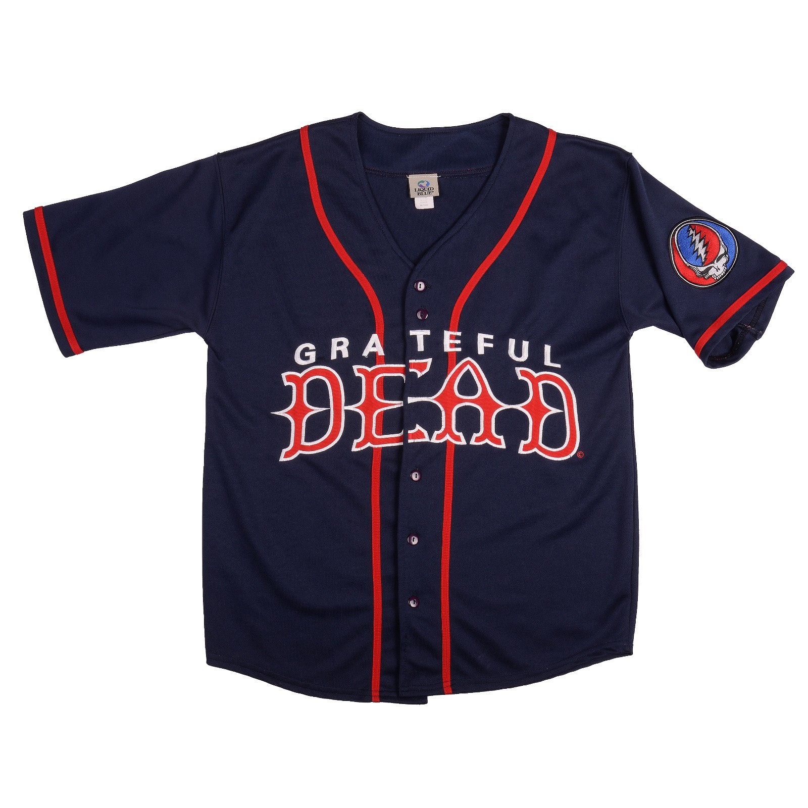 Vintage Grateful Dead Liquid Blue Embroidered Baseball Jersey Men's Size Medium