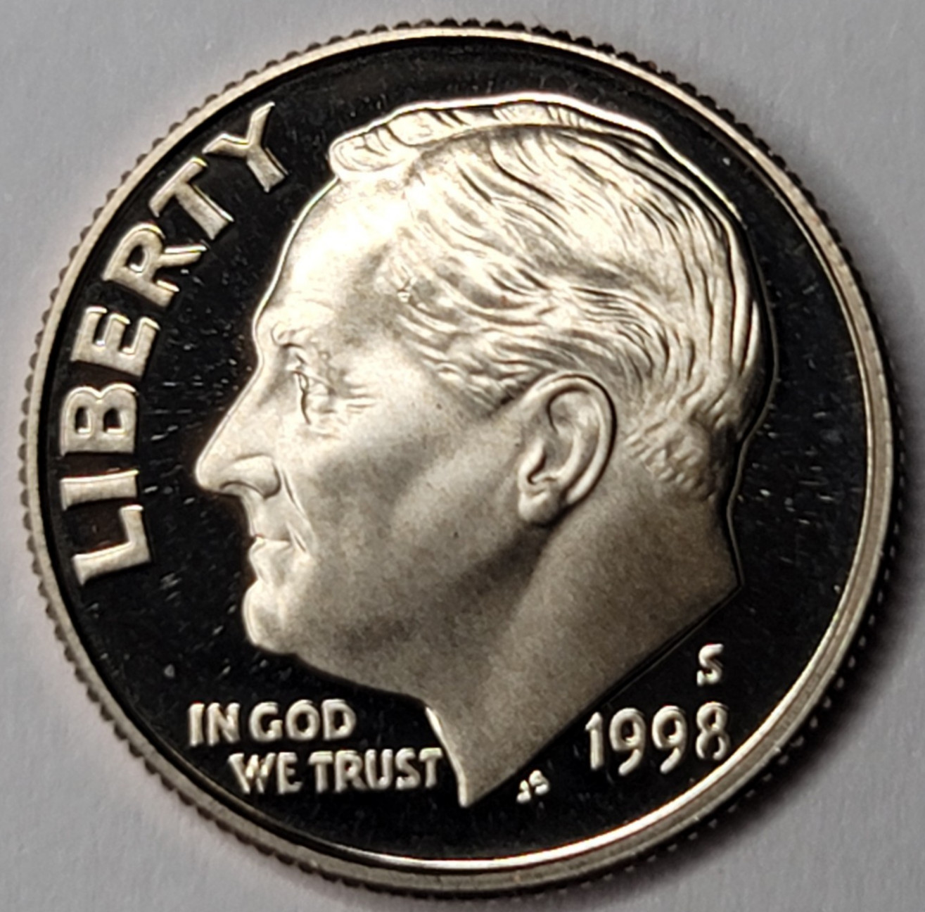1998 S Gem Proof DCAM Roosevelt Dime - CN-Clad