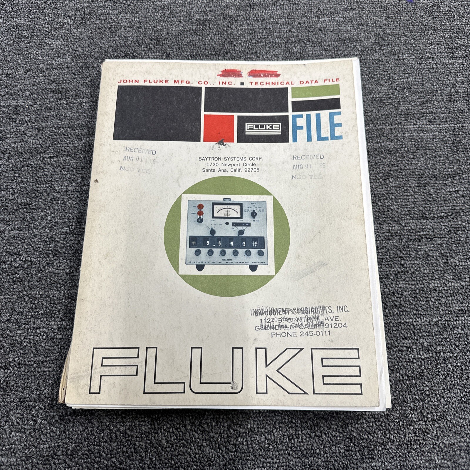 Fluke Catalog ~ 1964 Technical Data File ~ Voltmeters, Calibrators
