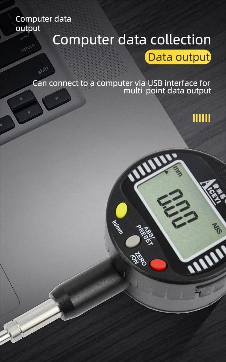 Digital Dial Gauge 0-0.5" Range 0.01mm Accuracy Electronic Indicator
