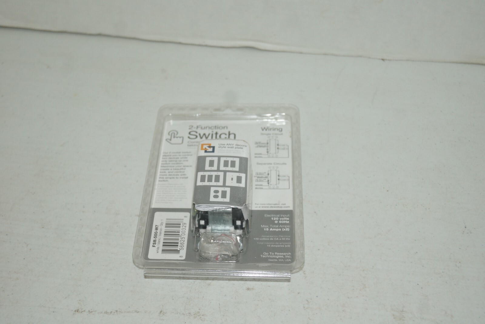 2-Function Rocker Combination Switch in White FSR-500-W7