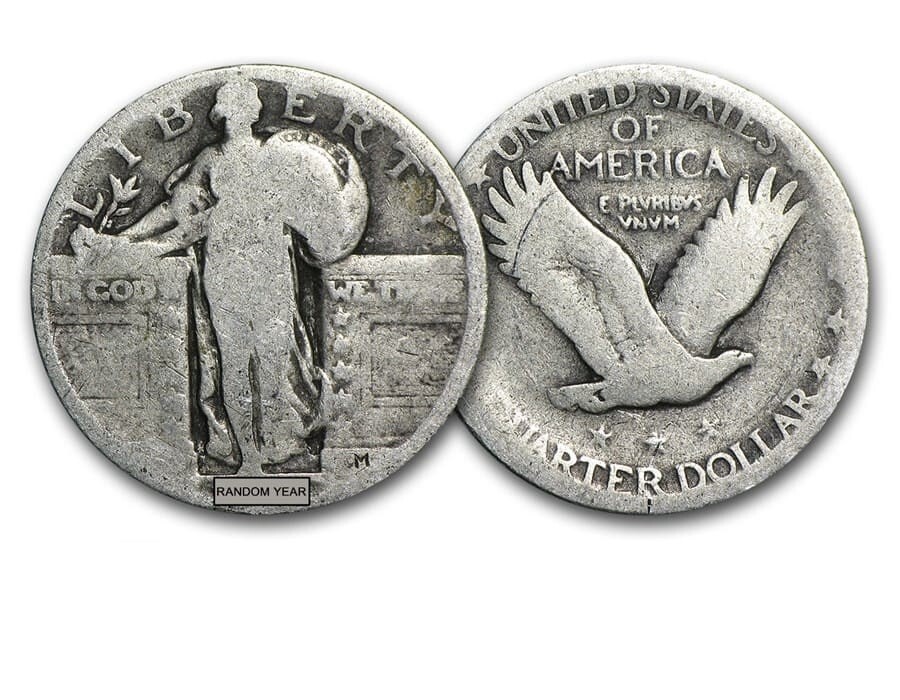 Lot of 1, Random Year Standing liberty 90% Silver, Average Circulated #B1
