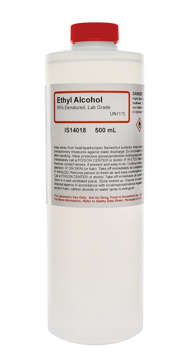 Versatile Denatured Ethanol Alcohol, 95% Purity for Lab & Educational Use