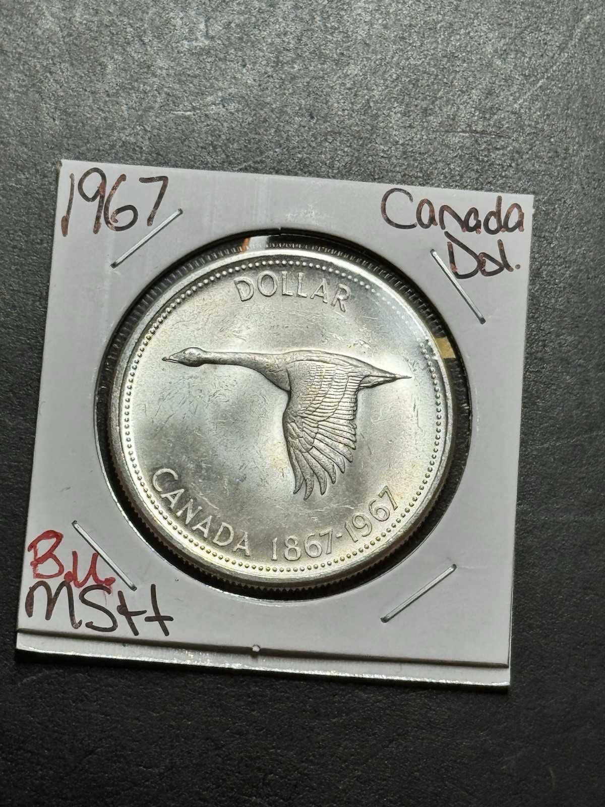 1967 Canada Silver Dollar Large 80% Silver Foreign World $1 Coin (Raw19158)