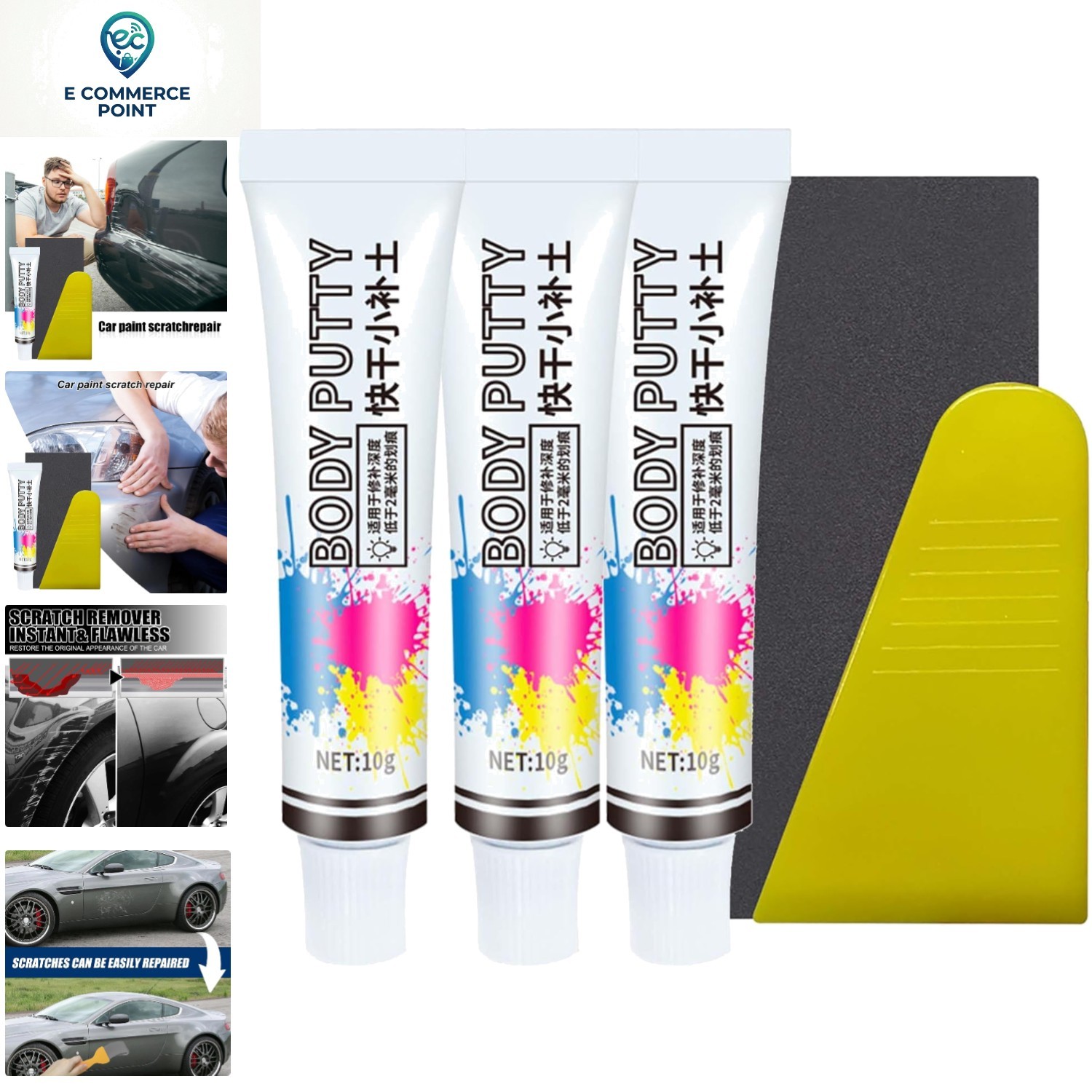 Compact Car Body Repair Kit – Filler Putty for Deep Scratches & Peeling Paint