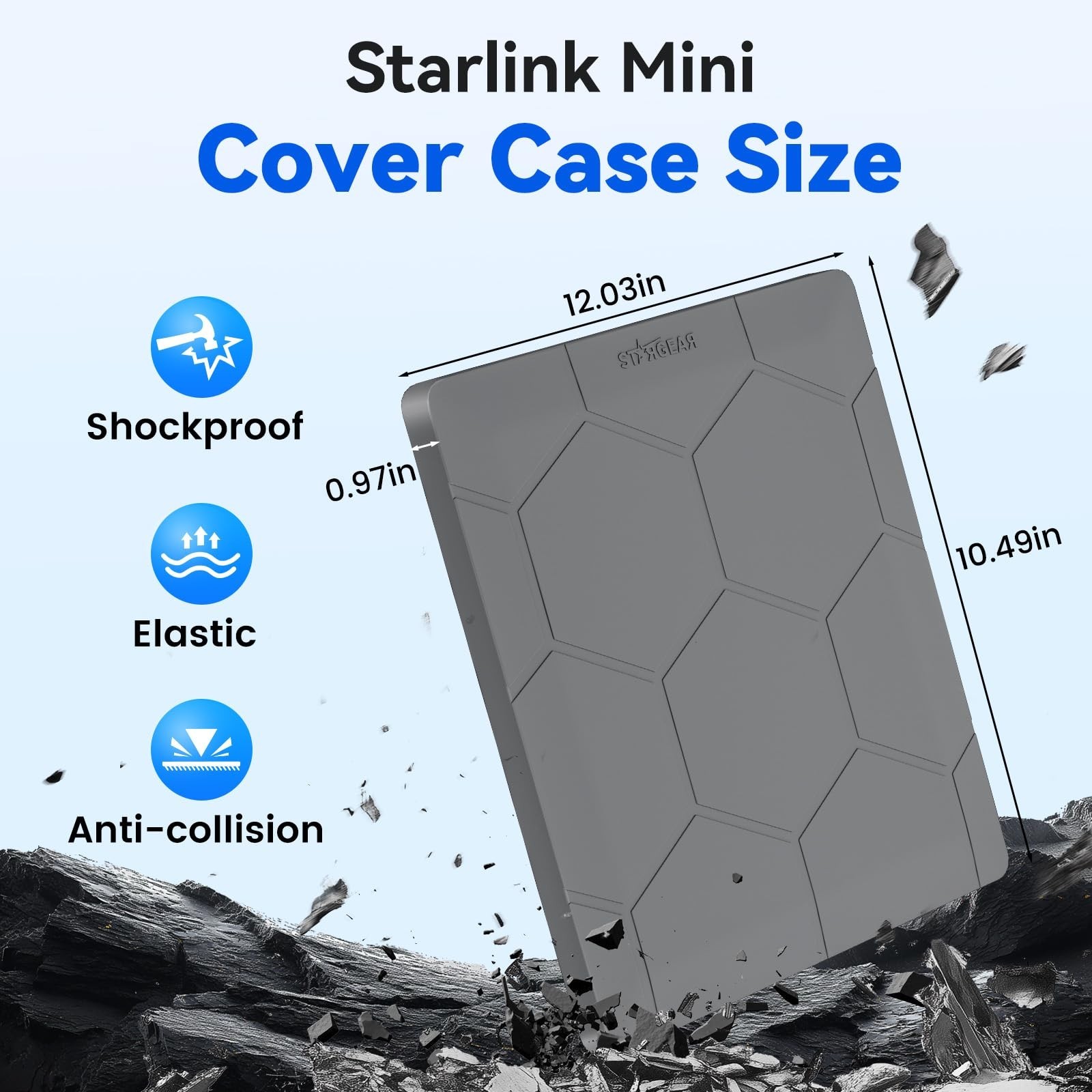 Starlink Mini Protective Cover Case, Hailproof Liquid Silicone Protective Cas...