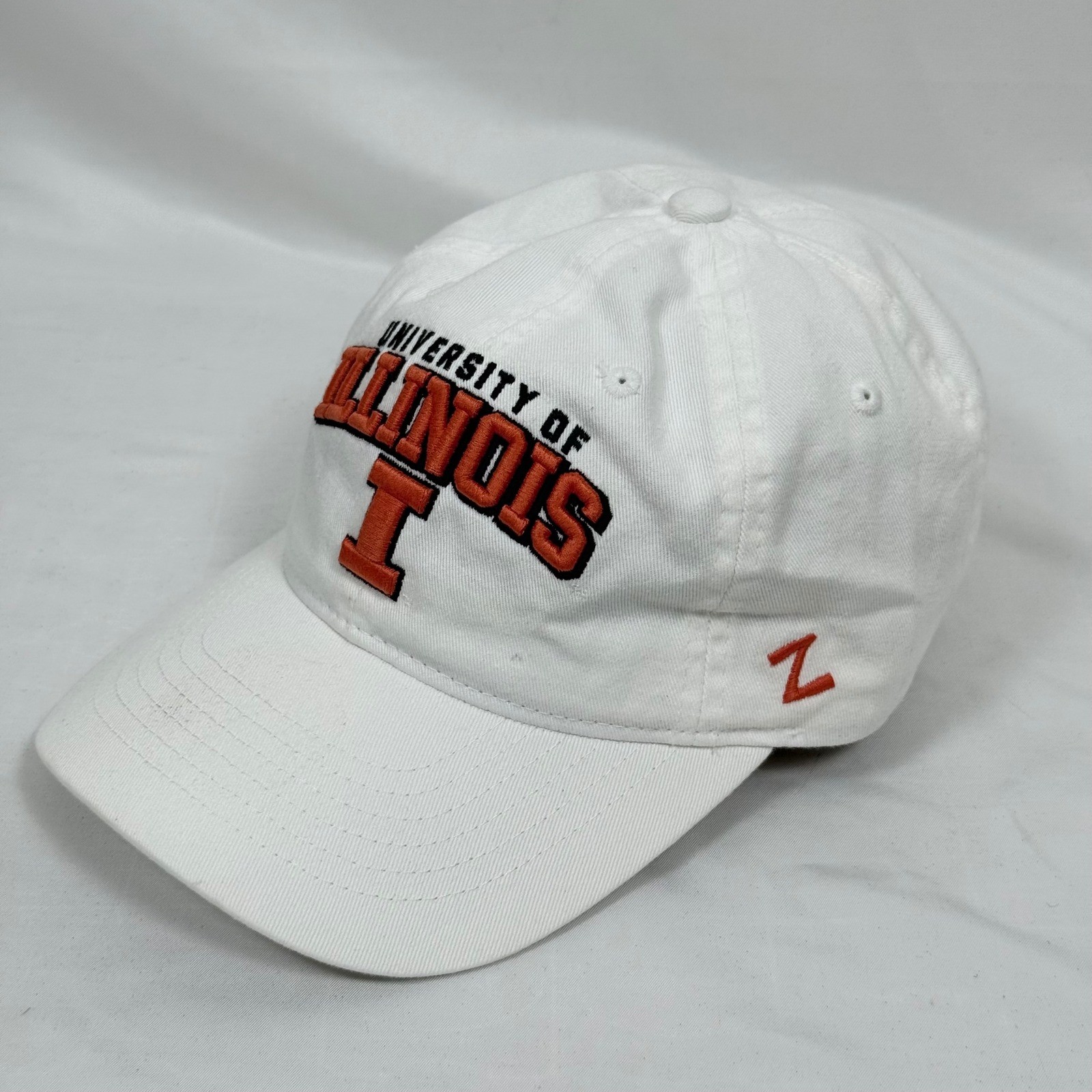 University of Illinois Fighting Illini Zephyr White Adjustable Baseball Cap