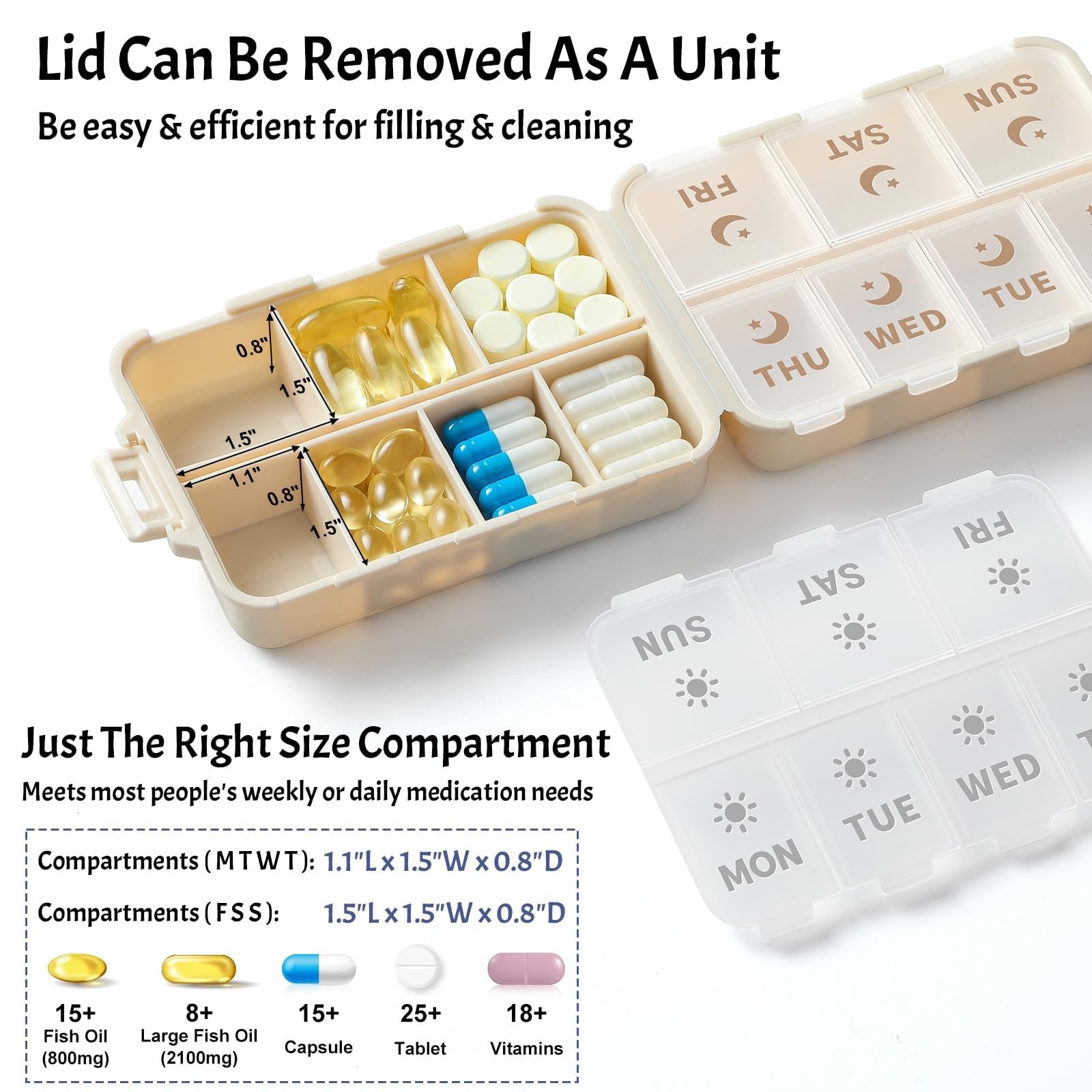 NEW Foldable & Double Protection Portable Weekly Pill Organizer 2 Times A Day...
