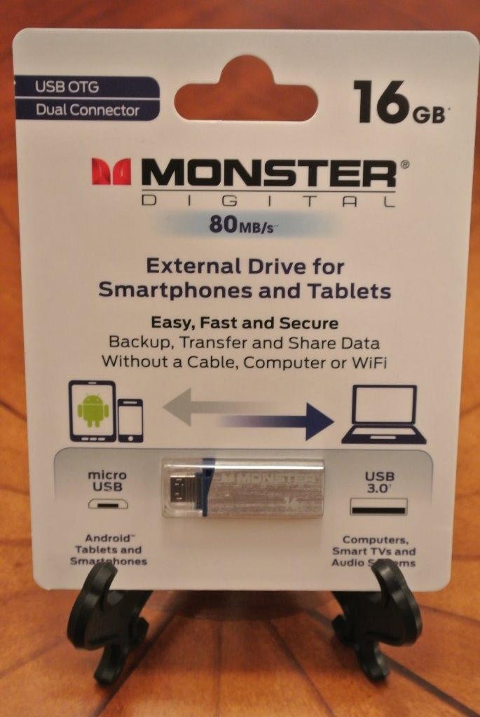 16GB USB OTG Dual Connector MONSTER Digital External Drive Smartphones Tablets