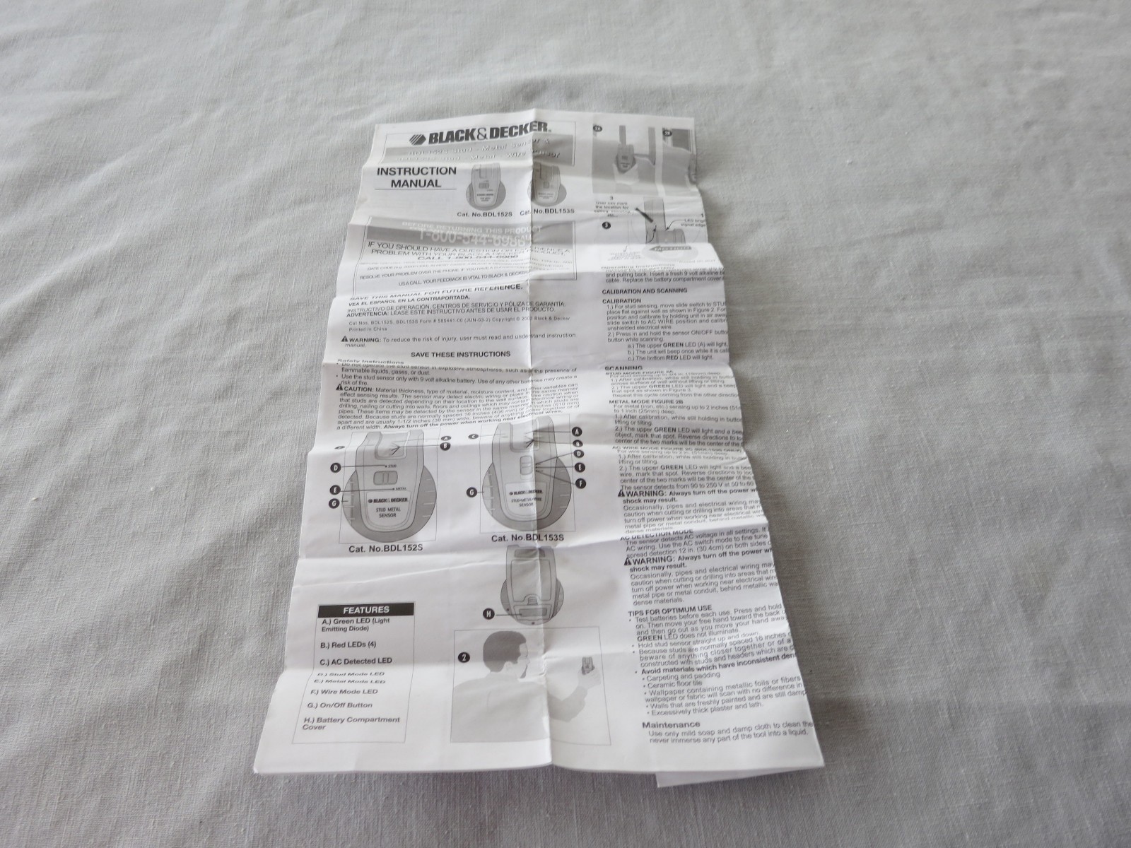 Black & Decker Stud and Metal Sensor, BDL152S