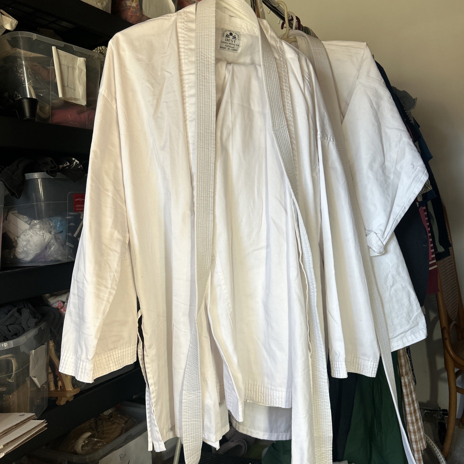Martial Arts Uniform Set W/Belt Best Sang Moo Sa White Cotton Blend Youth Sz 000