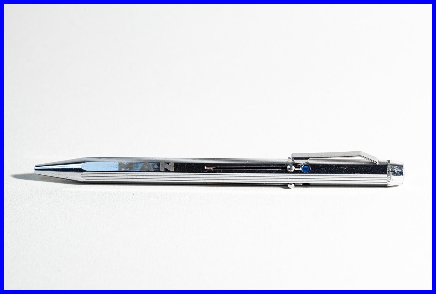 4 Color Ballpoint Multi Pen IN Chrome With " Man " Advertising - Slider