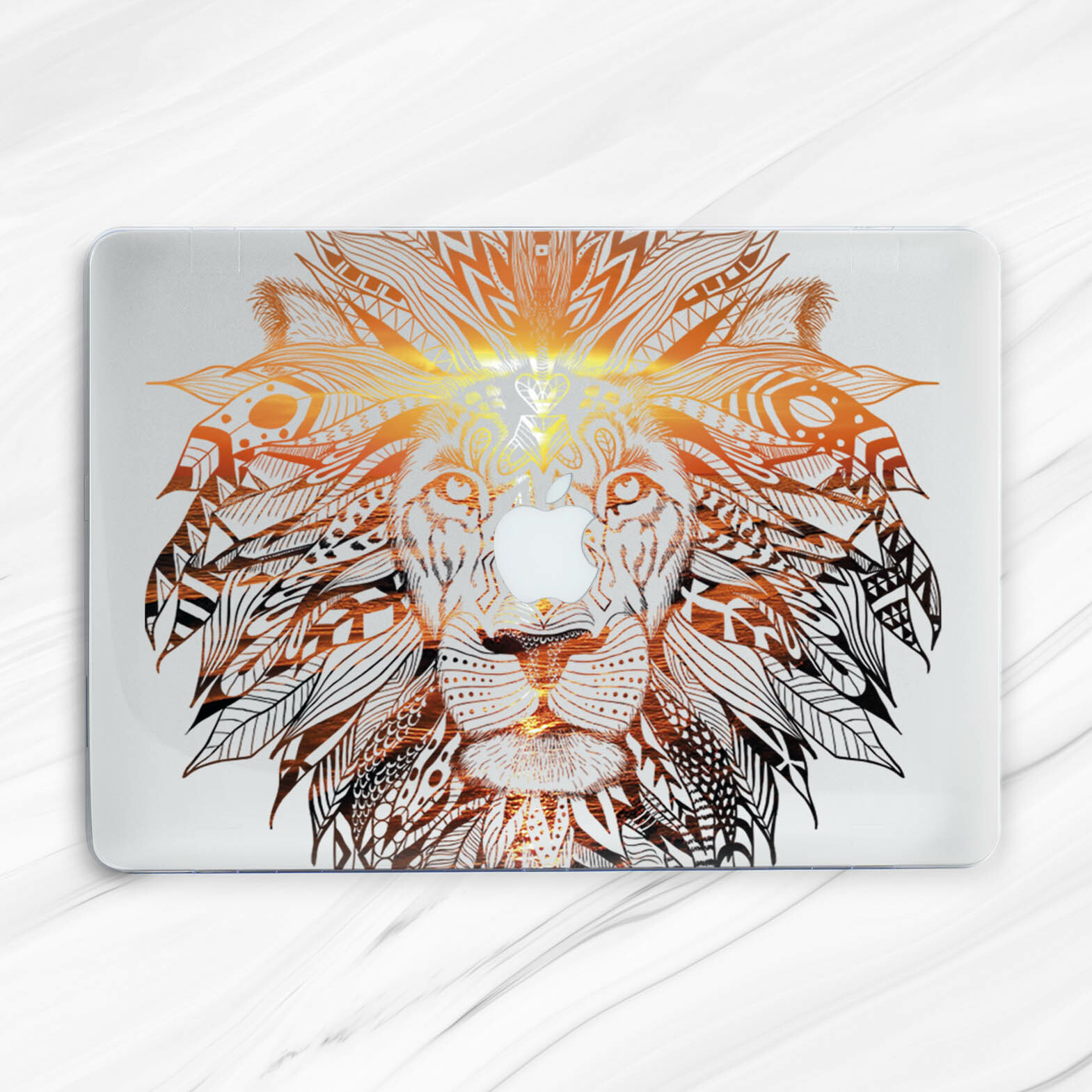 Mandala Lion Sun Animal Feather Hard Case Cover For Macbook Air 11 13 Pro 14 Neo