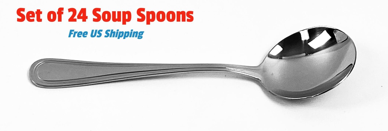 Next Day Gourmet Radianz Stainless Flatware Soup Spoons Set of 24