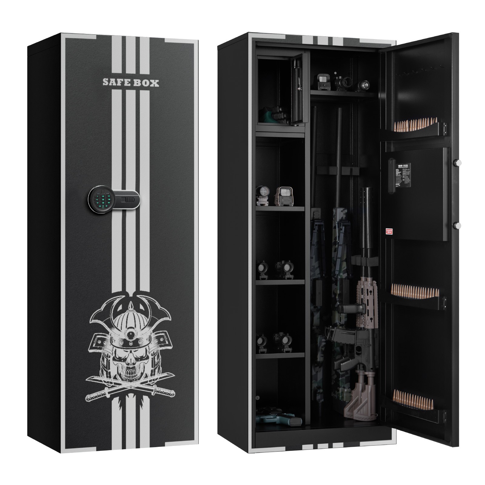 VEVOR 4 Gun Safe Long Gun Cabinet for Rifles Pistols with Key Assembly Required