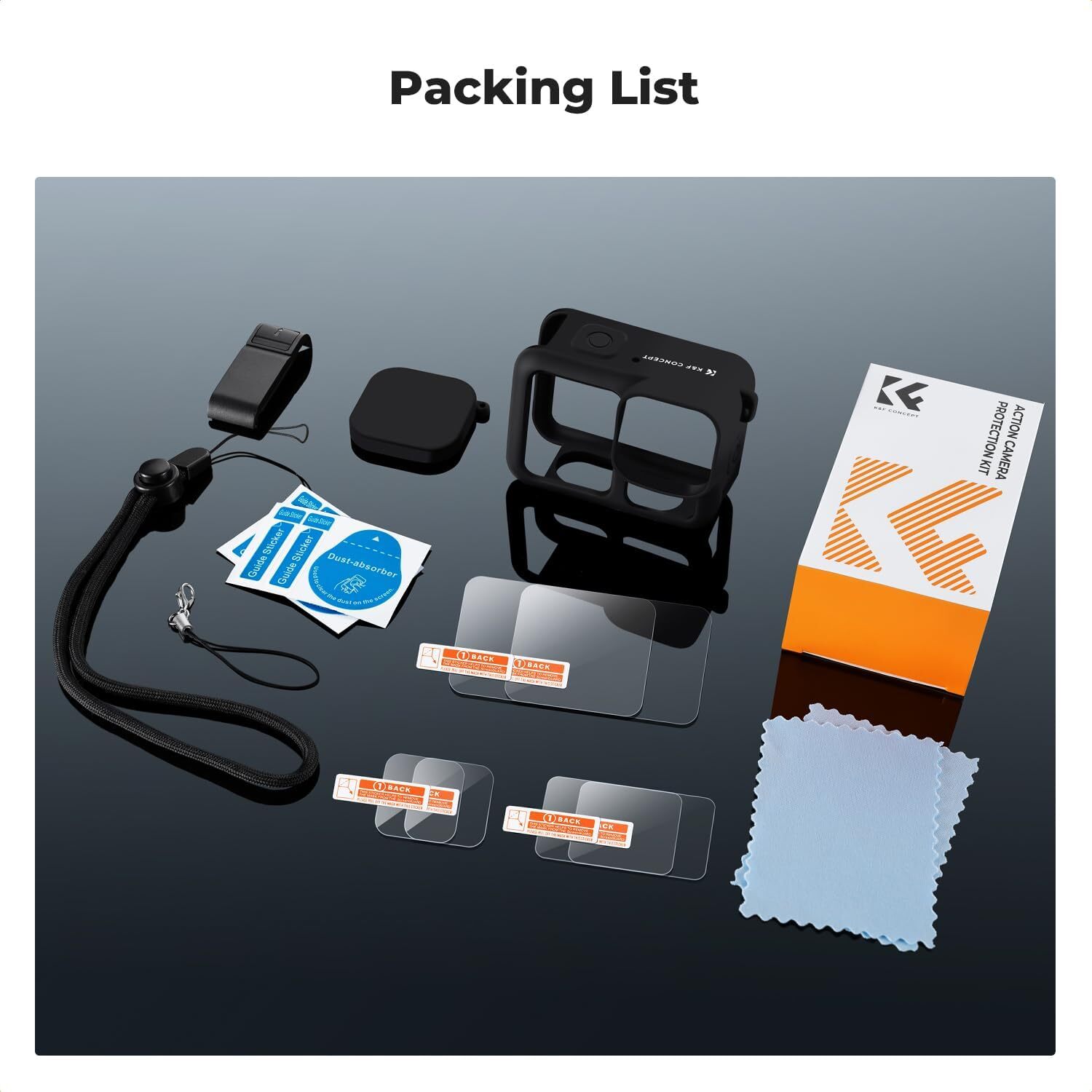 K&F Concept Silicone Protective Case Set Screen Protector for GOPRO Hero 13