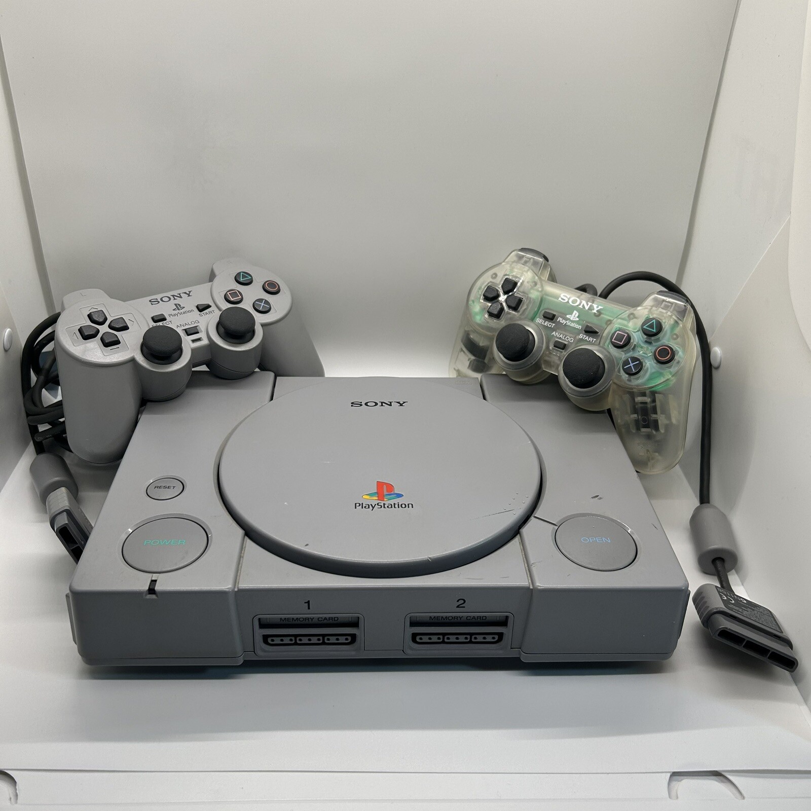Sony PS1 Console SCPH-9001, 2 Controllers, Ready 2 Rumble Golden Tee Golf TESTED