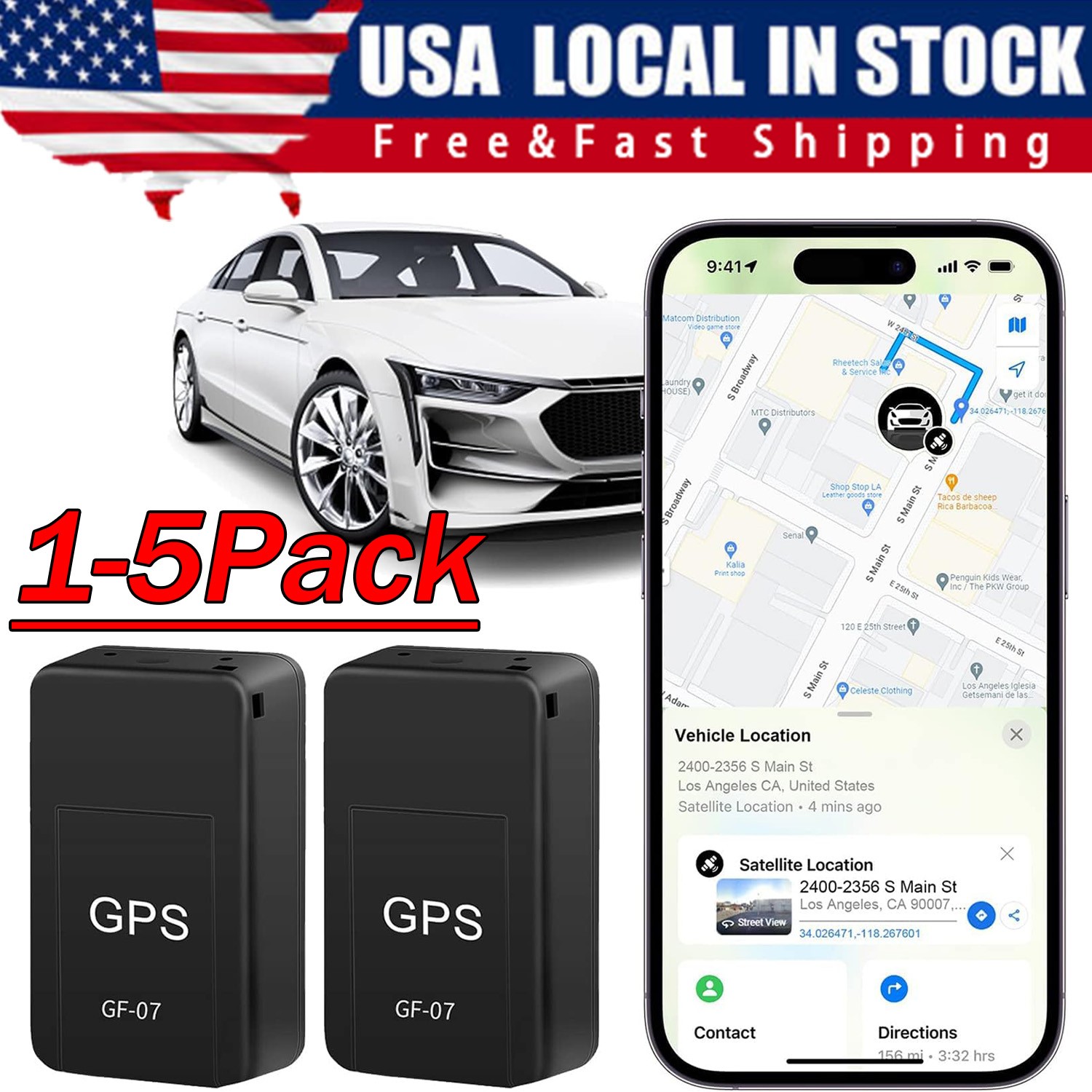 Magnetic Mini GPS Real Time Car Locator Tracker GSM/GPRS Tracking Device US GF07