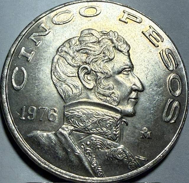 MEXICO - Vicente Guerrero - 5 Pesos 1976 - BU - Km-472 - FREE USA Shipping!