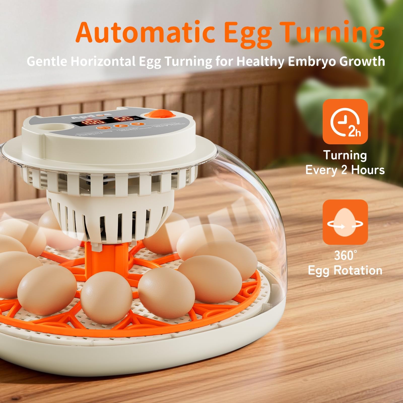 12 Egg Incubator Automatic Turning Temperature Humidity Control Candler