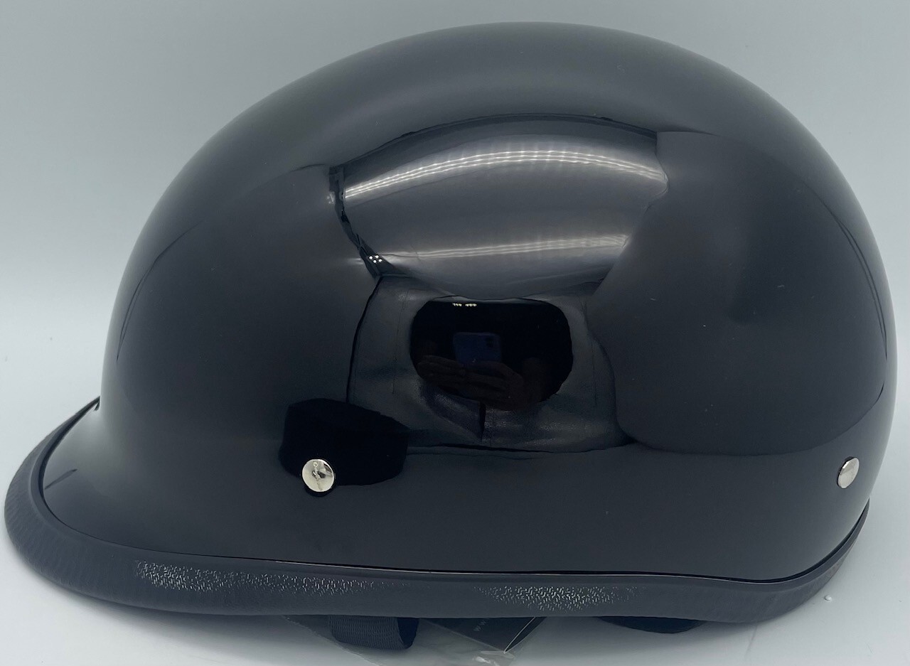 Daytona Hawk Helmet Hi-Gloss Black Large LG Polo Half DOT Open Box