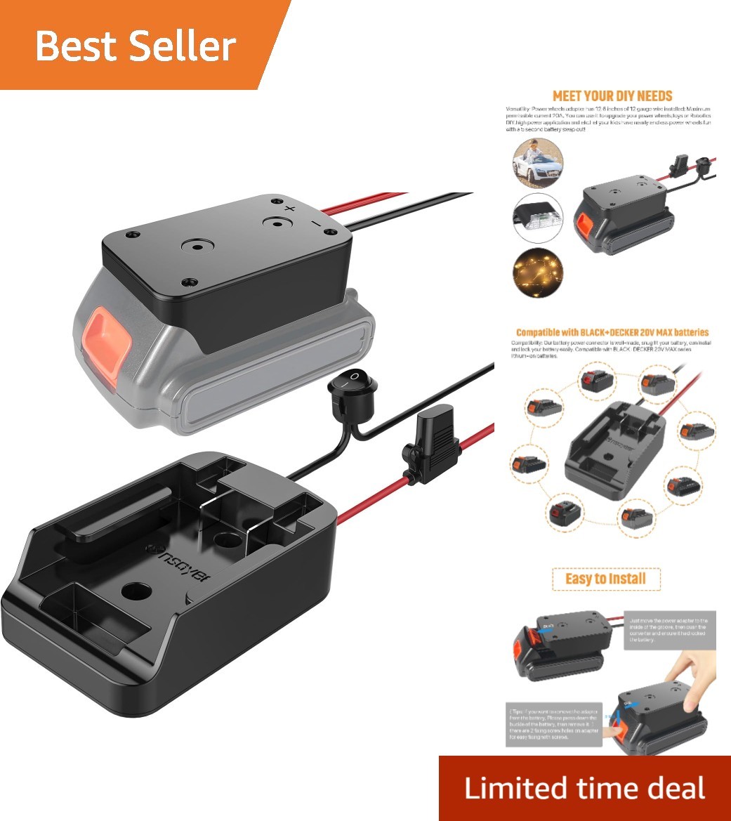 Versatile Power Wheel Adapter for 20V MAX Batteries | Easy Installation & Safety