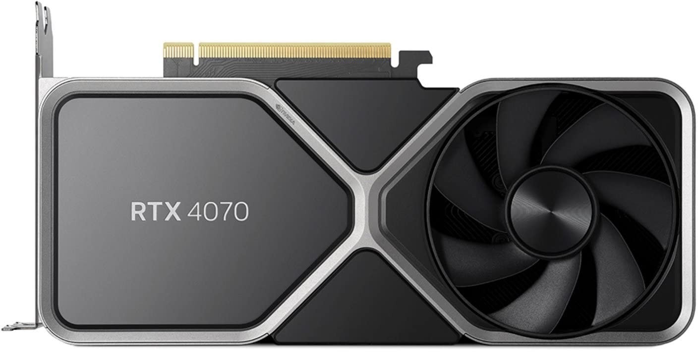 NVIDIA GeForce RTX 4070 12GB Founders Edition Graphics Card Titanium and Black