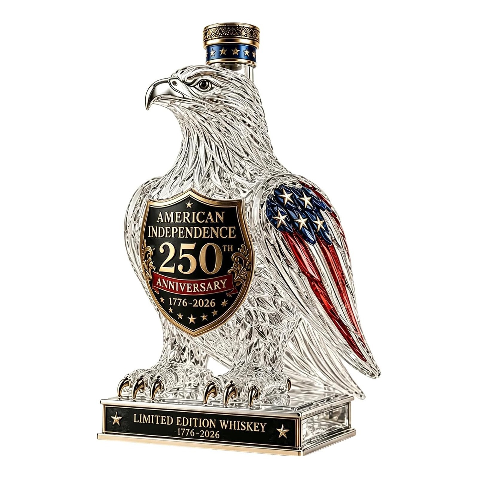 USA 250th Anniversary Merchandise, Eagle Whiskey Decanter for Whiskey Glasses