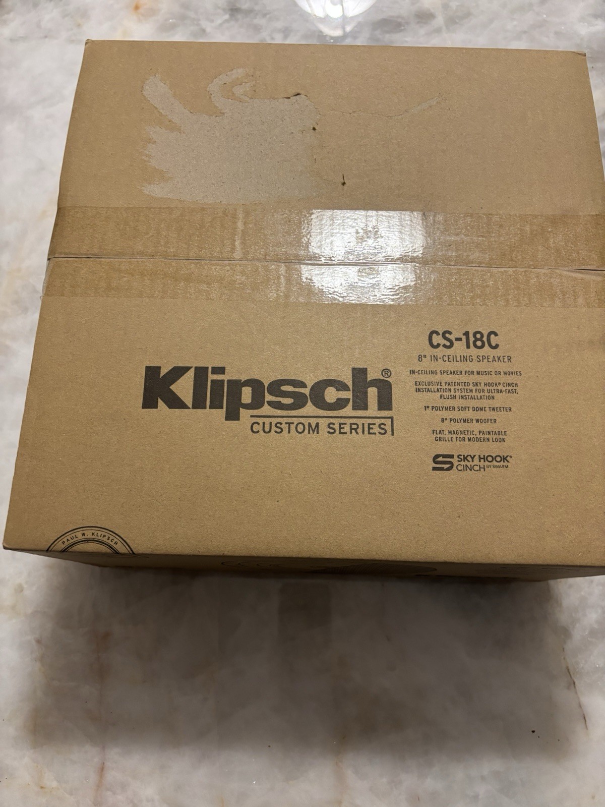 Klipsch 8" In Ceiling Speaker CS-18C Black White Grill Paintable